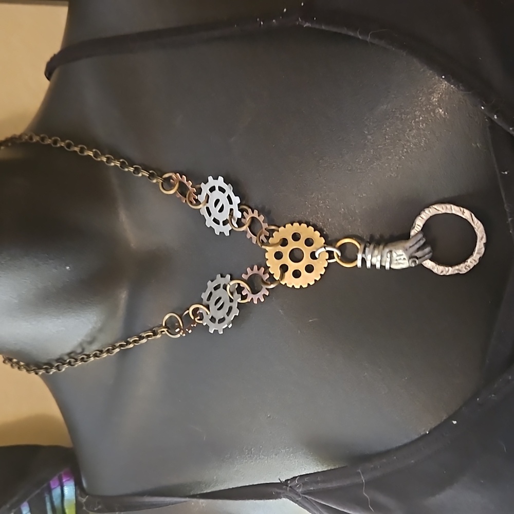 Strong Hand at the Wheel, Gears n Stuff 19" and more Necklace - Picture 1 of 9